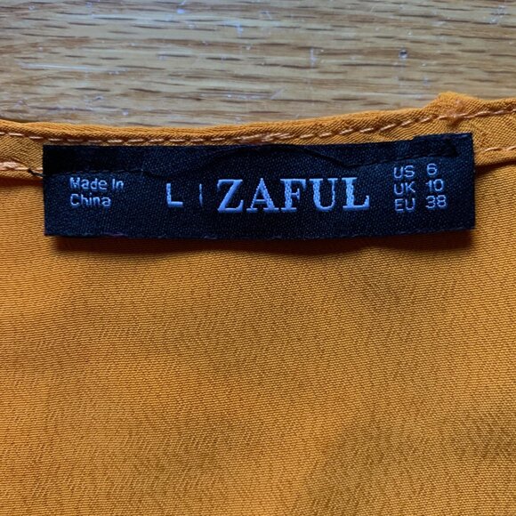 Zaful Mustard Peplum Blouse – Size L (US 6/UK 10/EU 38) - Picture 5 of 9